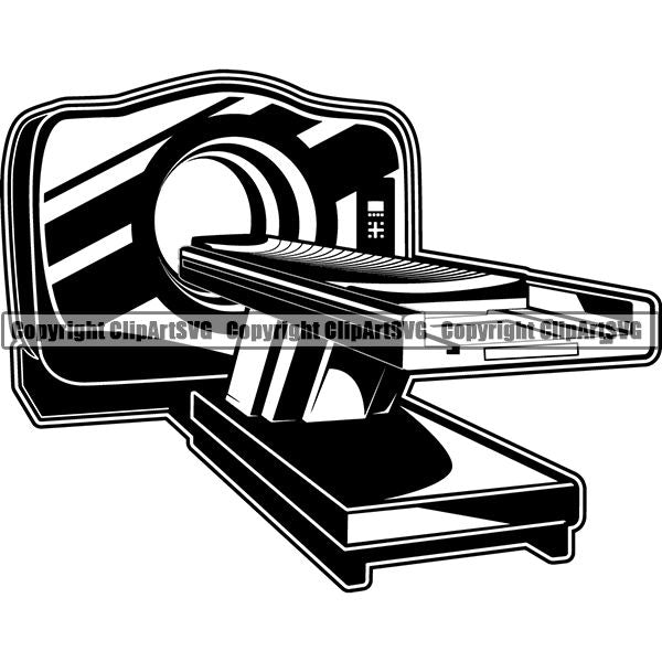 Medical Doctor Nurse Hospital CT MRI Scan ClipArt SVG
