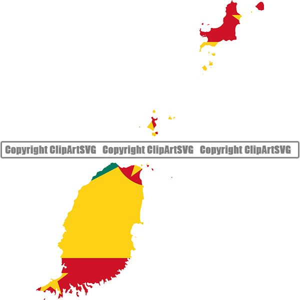 Country Flag Map Grenada ClipArt SVG