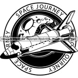 Astronaut Outer Space Shuttle Sci-Fi Science Fiction Logo ClipArt SVG