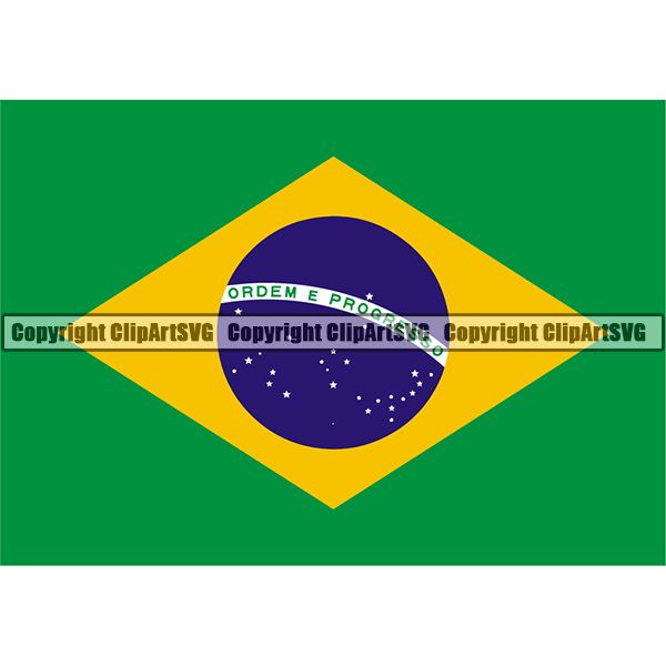 Country Flag Square Brazil ClipArt SVG