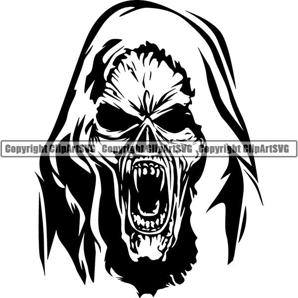 Skull Skeleton Tattoo Tat ClipArt SVG