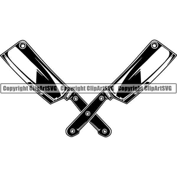 Cooking BBQ Bar-B-Que Barbque Chef Cook Butcher Logo ClipArt SVG