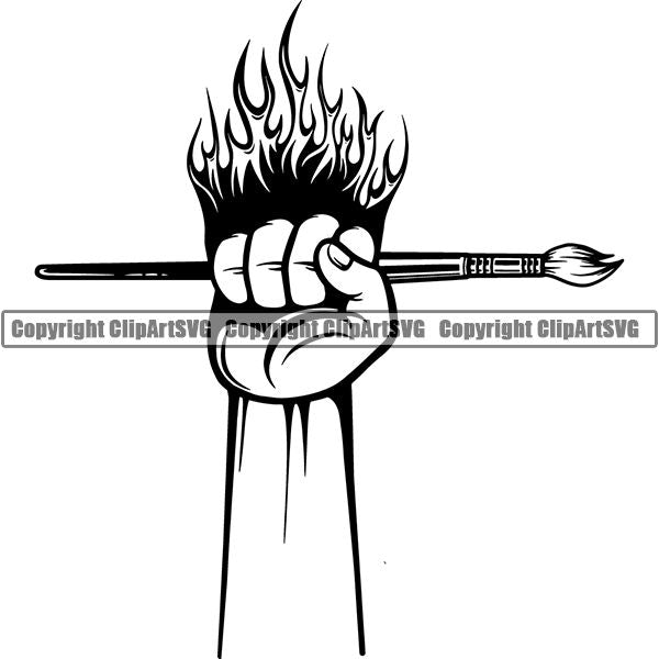 Painting Painter Artist Art Paintbrush Canvas Logo ClipArt SVG