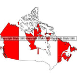Country Flag Map Canada ClipArt SVG