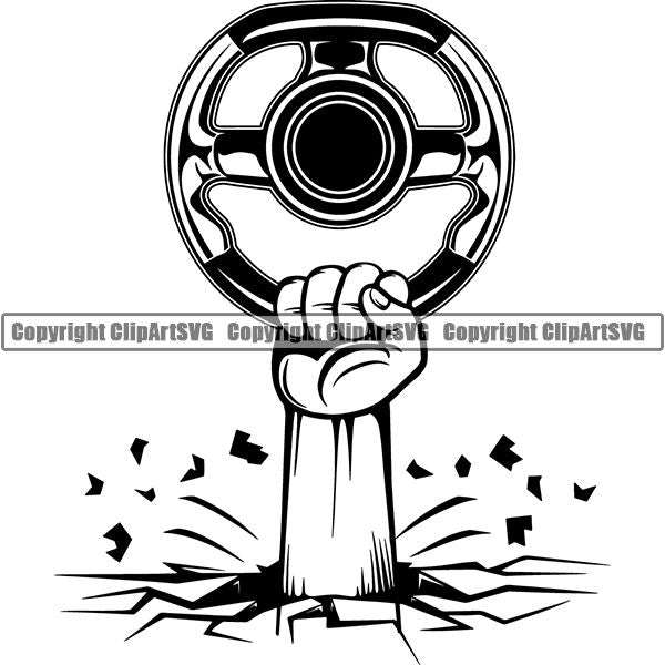 Sports Car Racing Steering Wheel ClipArt SVG