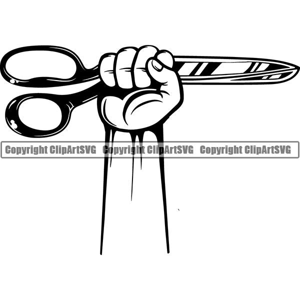 Tailor Seamstress Alterations Scissors ClipArt SVG