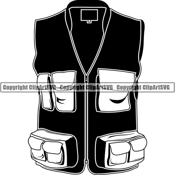 Sports Game Fishing Hunting Fish Hunt Vest ClipArt SVG