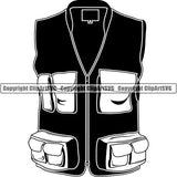 Sports Game Fishing Hunting Fish Hunt Vest ClipArt SVG