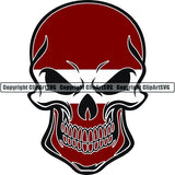 Country Flag Skull Latvia ClipArt SVG