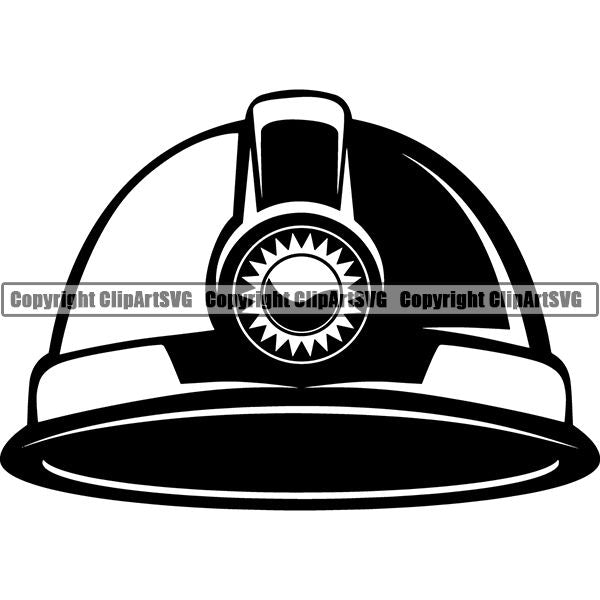 Mining Mine Miner Helmet ClipArt SVG