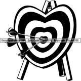 Sports Game Archery Heart  ClipArt SVG