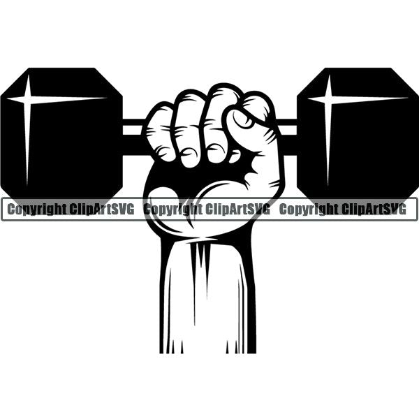 Gym Sports Bodybuilding Fitness Muscle Hand ClipArt SVG