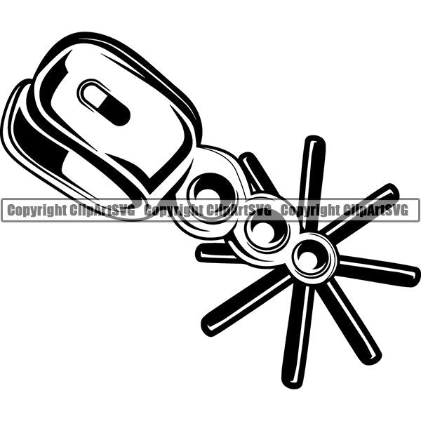 Occupation Cowboy Boot Spur ClipArt SVG
