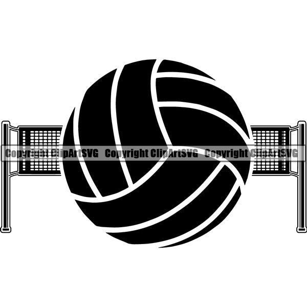 Sports Game Volleyball Logo ClipArt SVG