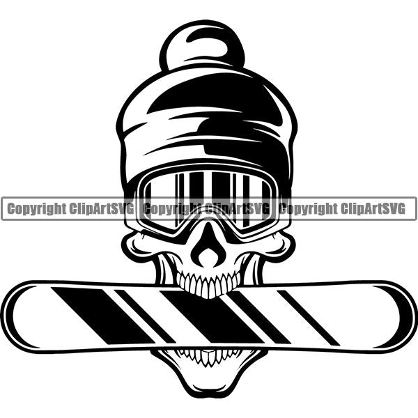 Sports Snowboarding Snowboard Skiing Ski Googles Helmet Skull Skeleton Scary Evil Horror Halloween Death Dead X Sports Extreme ClipArt SVG