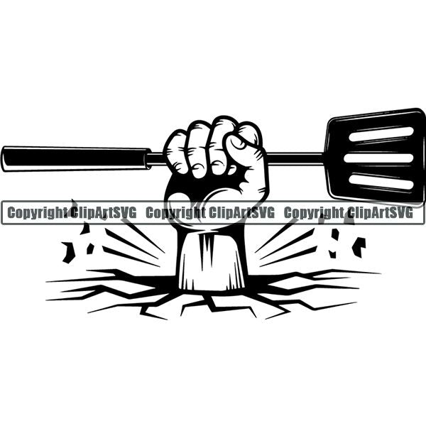 Cooking BBQ Bar-B-Que Barbque Chef Cook Butcher Logo ClipArt SVG