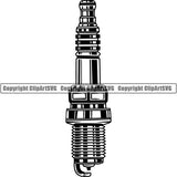 Mechanic Repair Shop Garage Engine Spark Plug ClipArt SVG