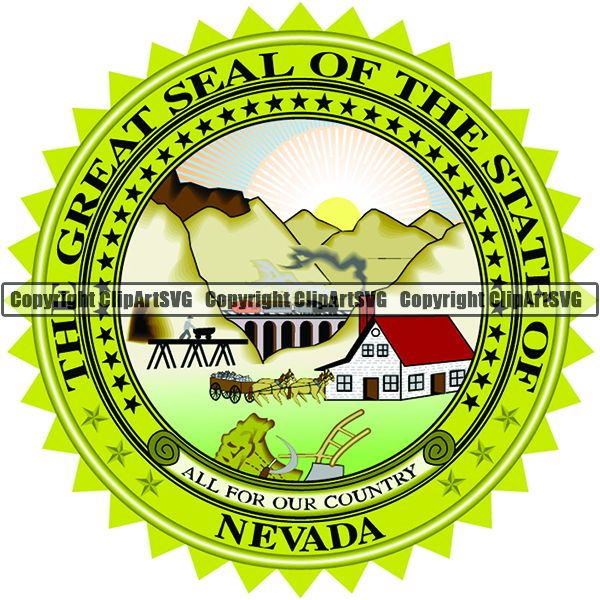 State Flag Seal Nevada ClipArt SVG