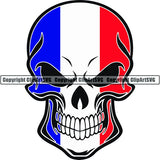 Country Flag Skull France ClipArt SVG