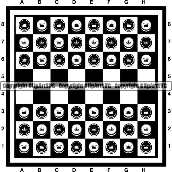 Game Checkers Board ClipArt SVG