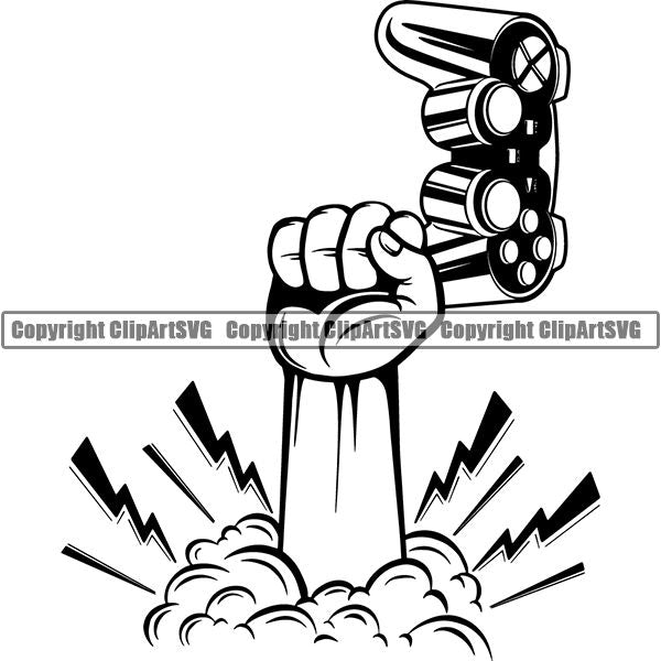 Video Game Gaming Gamer Player Controller Console ClipArt SVG