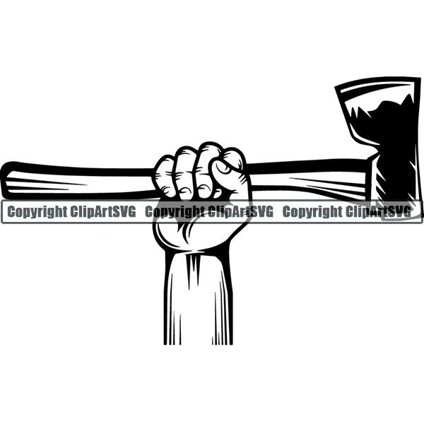 Construction Woodworking Carpenter Lumberjack Hand ClipArt SVG