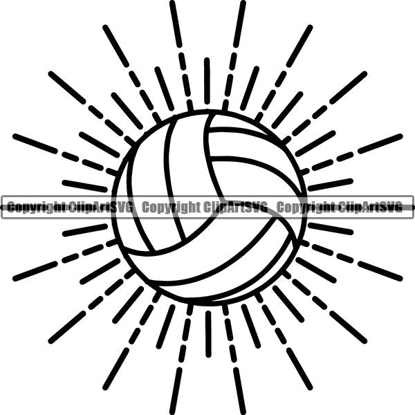 Sports Game Volleyball Logo ClipArt SVG