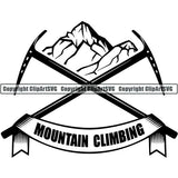 Mountain Climbing Rock Climber Logo ClipArt SVG