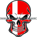 Country Flag Skull Denmark ClipArt SVG