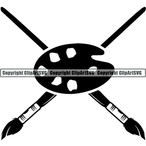 Painting Painter Artist Art Paintbrush Canvas Logo ClipArt SVG