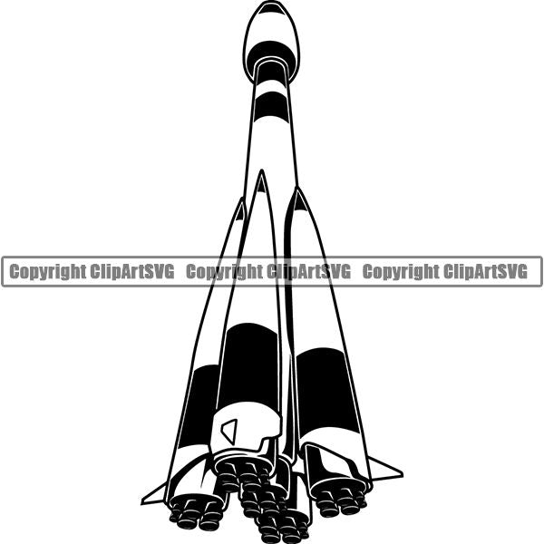 Astronaut Outer Space Shuttle Sci-Fi Science Fiction Rocket ClipArt SVG