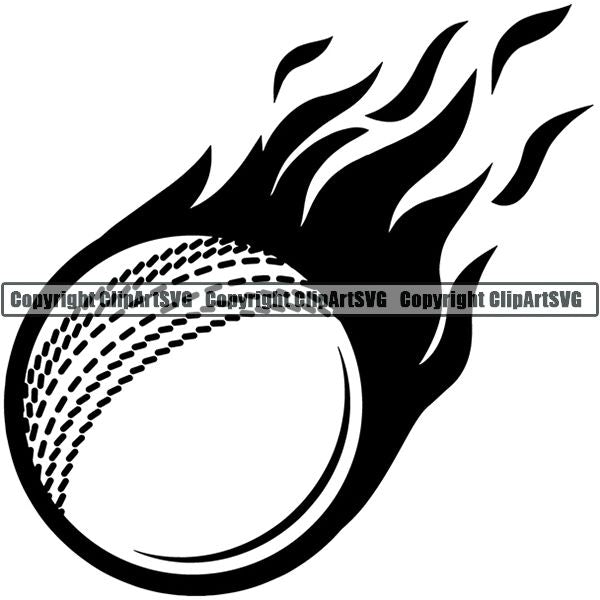 Sports Game Cricket Flame ClipArt SVG