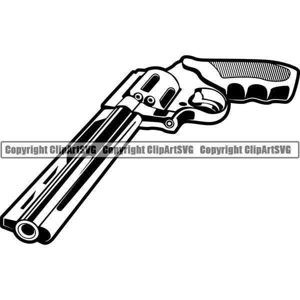 Military Weapon Gun Revolver ClipArt SVG