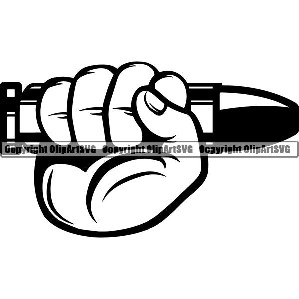 Military Weapon Gun Bullet ClipArt SVG