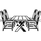 House Furniture Table Chairs ClipArt SVG