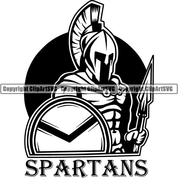 Spartan Warrior Gladiator Mask Logo ClipArt SVG