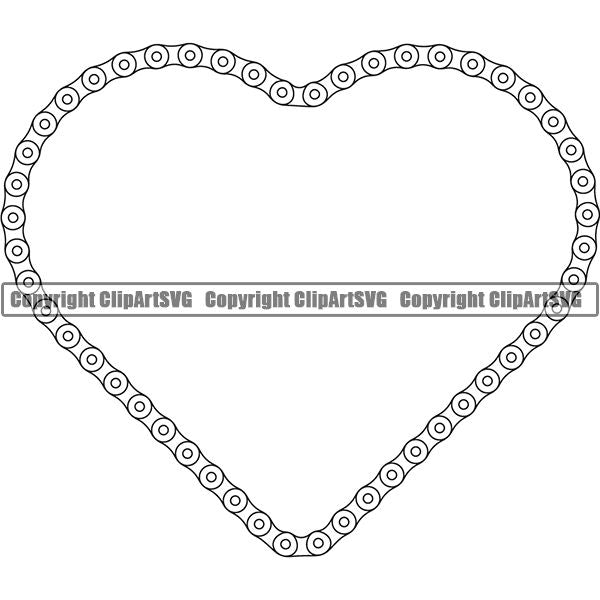 Sports Bicycle Chain White Heart.jpg