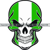 Country Flag Skull Nigeria ClipArt SVG