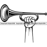 Music Musical Instrument Horn Bugle 7uuue3 arm ClipArt SVG