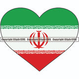 Country Flag Heart Iran ClipArt SVG