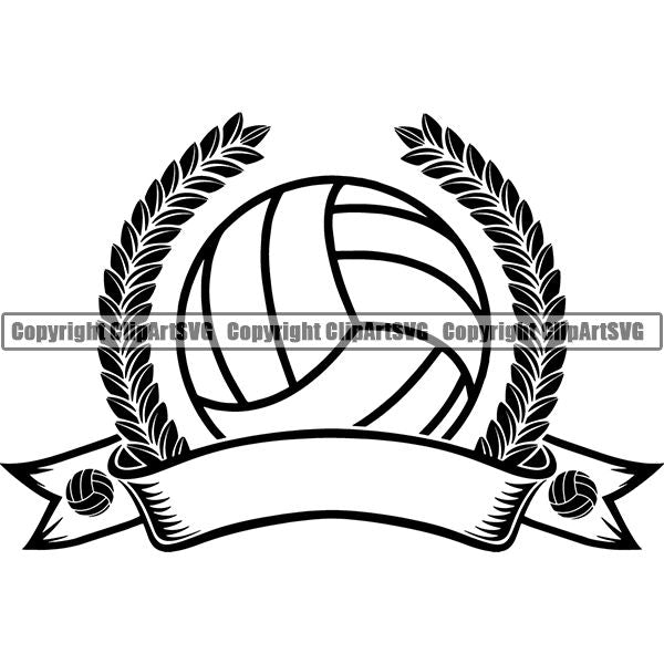 Sports Game Volleyball Logo ClipArt SVG
