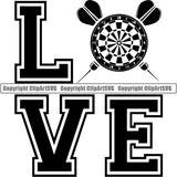 Sports Game Darts Love ClipArt SVG