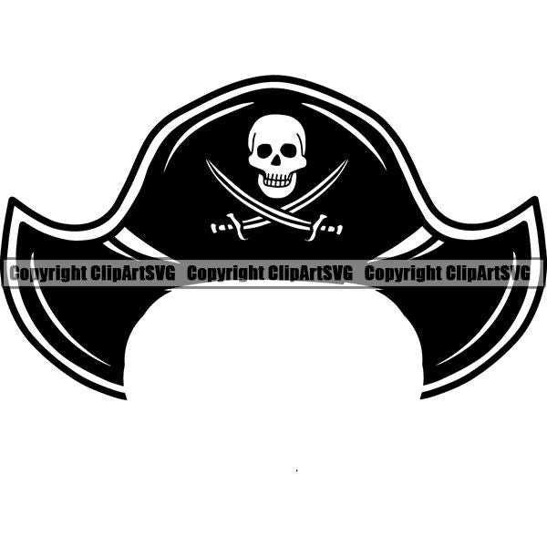Pirate Sea Gangster Criminal Warrior Hat ClipArt SVG