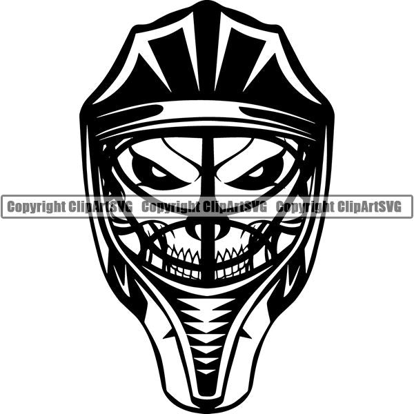 Sports Hockey Mask Skull Skeleton Scary Evil Horror Halloween Death Dead ClipArt SVG