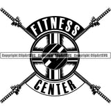 Gym Sports Bodybuilding Fitness Muscle Logo ClipArt SVG