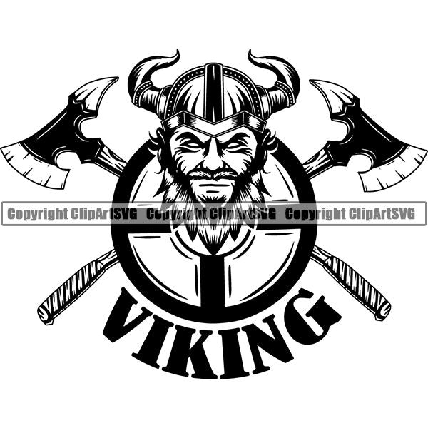 Viking Warrior Logo ClipArt SVG