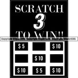 Game Scratch Off Ticket ClipArt SVG