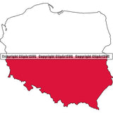 Country Flag Map Poland ClipArt SVG