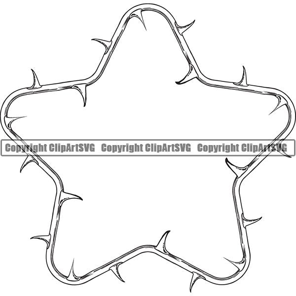 Nature Flower Rose Stem Thorns Frame Border White Star.jpg