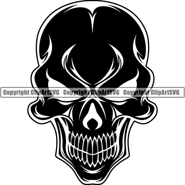 Skull Skeleton Tattoo Tat ClipArt SVG